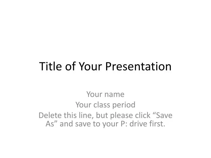 title of your presentation