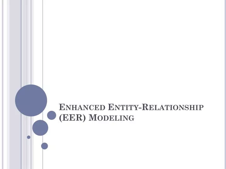 enhanced entity relationship eer modeling