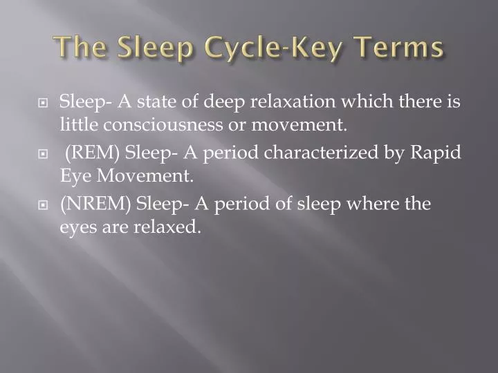 the sleep cycle key terms
