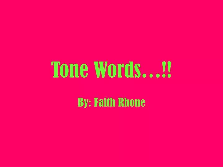 tone words
