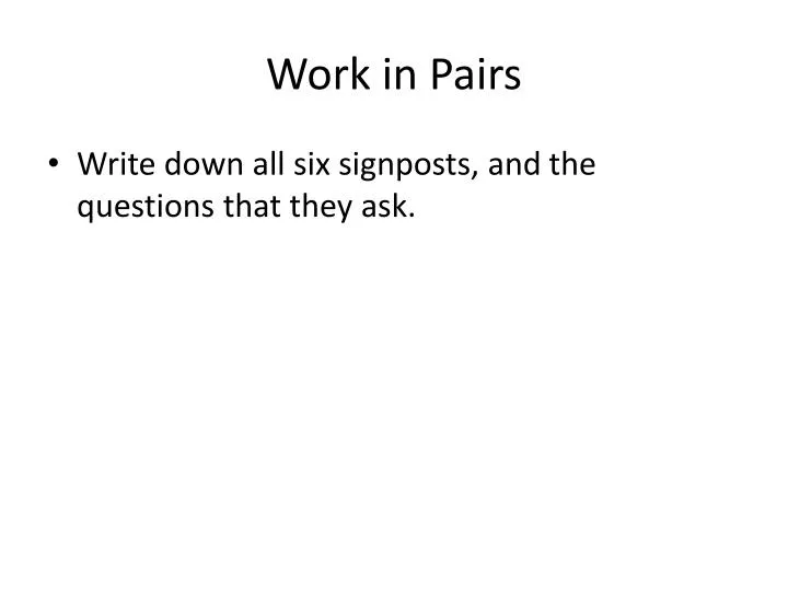 work in pairs
