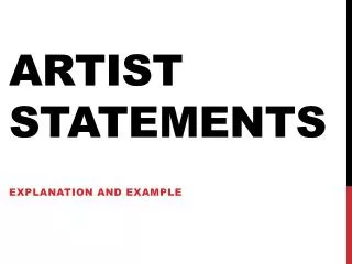 artist statEments