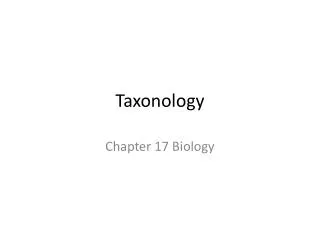 Taxonology