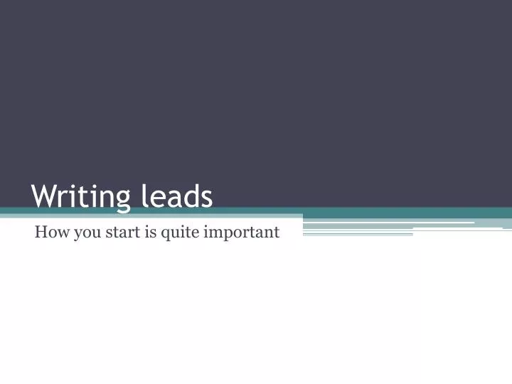 writing leads