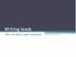 Writing leads - slide 1