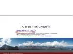 Google Rich Snippets - slide 1