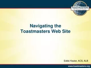 Navigating the Toastmasters Web Site