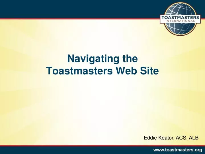 navigating the toastmasters web site