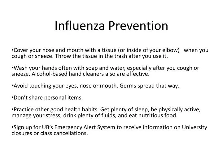 influenza prevention