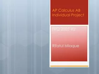 AP Calculus AB Individual Project
