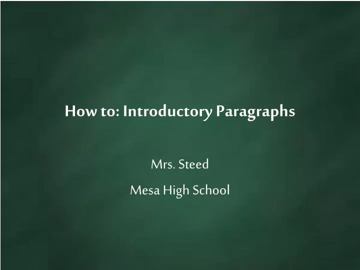 how to introductory paragraphs