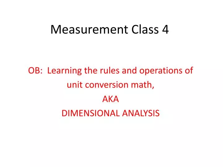 measurement class 4