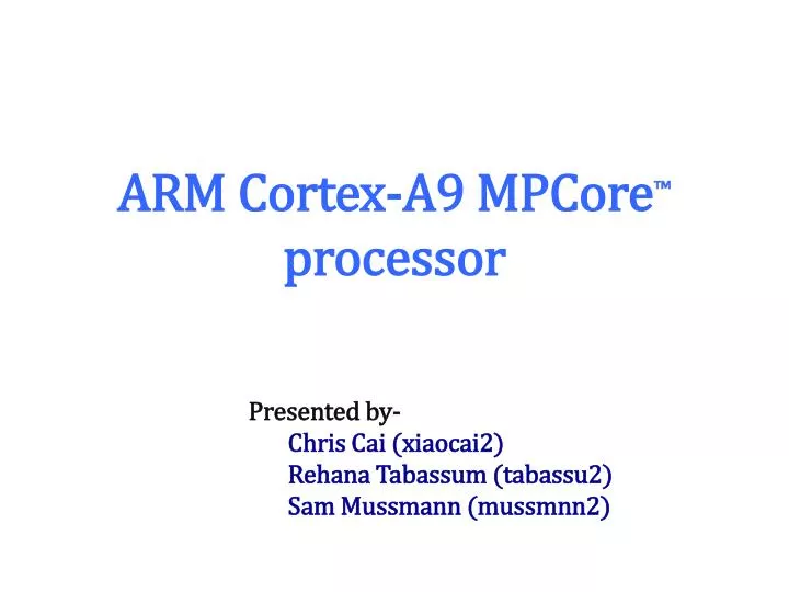 arm cortex a9 mpcore processor