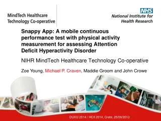 NIHR MindTech Healthcare Technology Co-operative