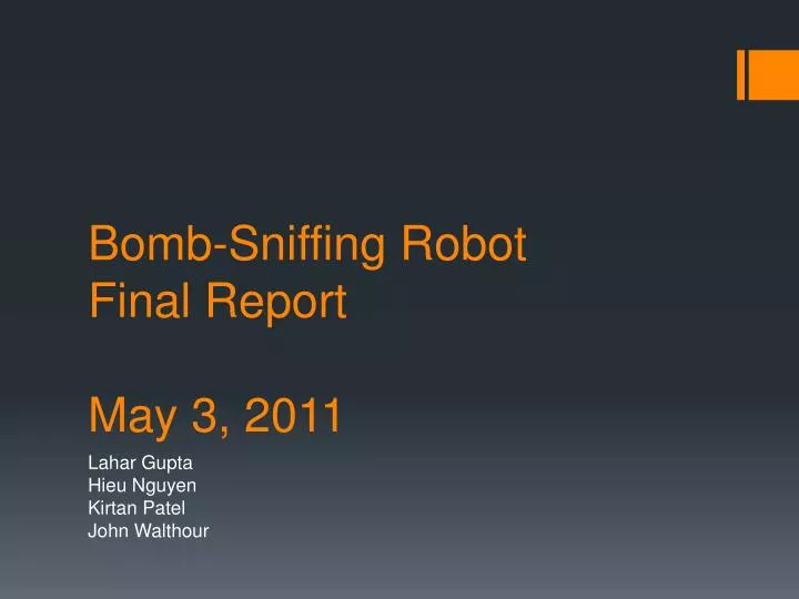 bomb sniffing robot final report may 3 2011