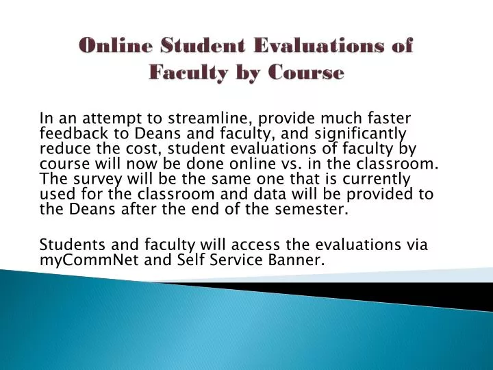 online student evaluations of faculty by course