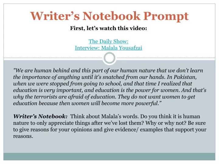 writer s notebook prompt