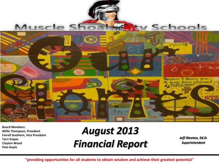 august 2013 financial report