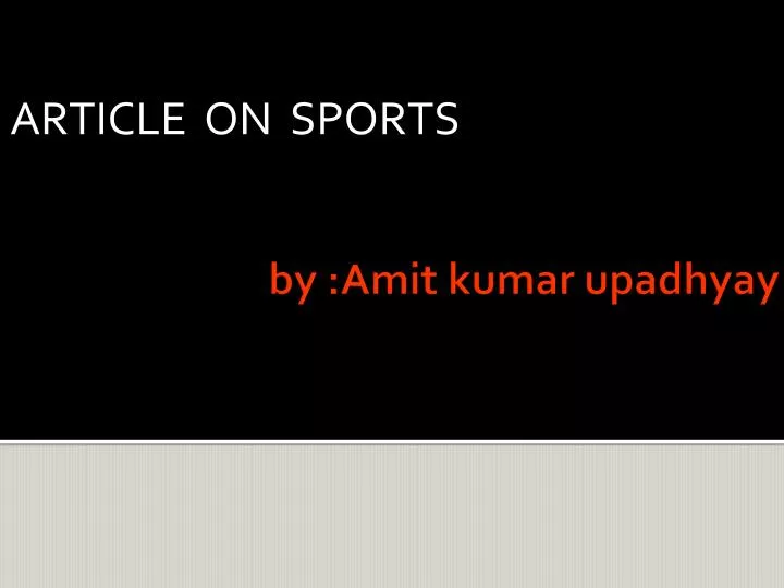 article on sports
