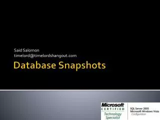 Database Snapshots