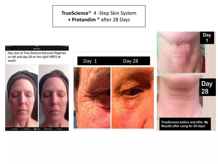 truescience 4 step skin system protandim after 28 days