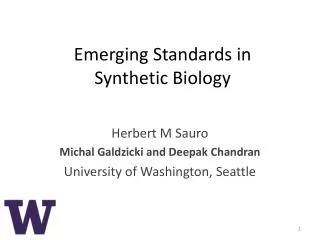 Emerging Standards in Synthetic Biology