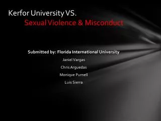 Kerfor University VS. Sexual Violence &amp; Misconduct