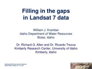 filling in the gaps in landsat 7 data