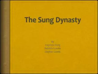 The Sung Dynasty