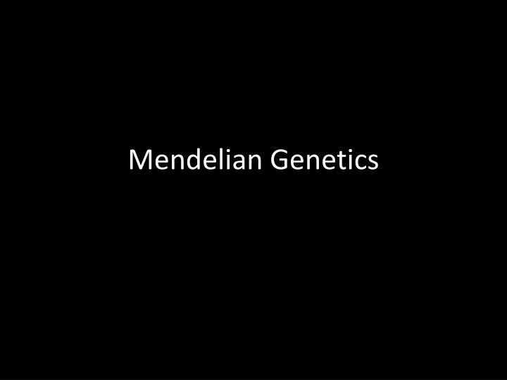 mendelian genetics