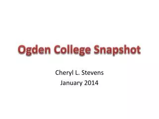 Cheryl L. Stevens January 2014