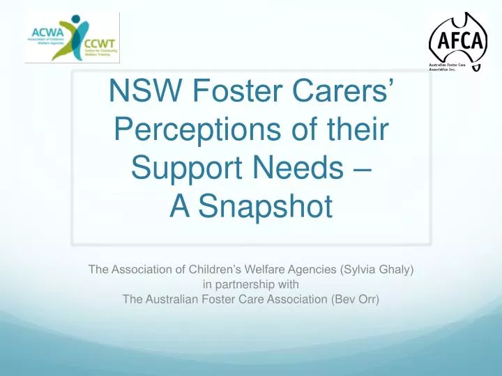 nsw foster carers perceptions of their support needs a snapshot