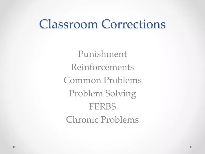 classroom corrections