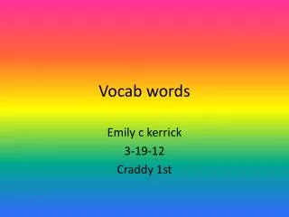 Vocab words