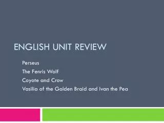 English Unit Review