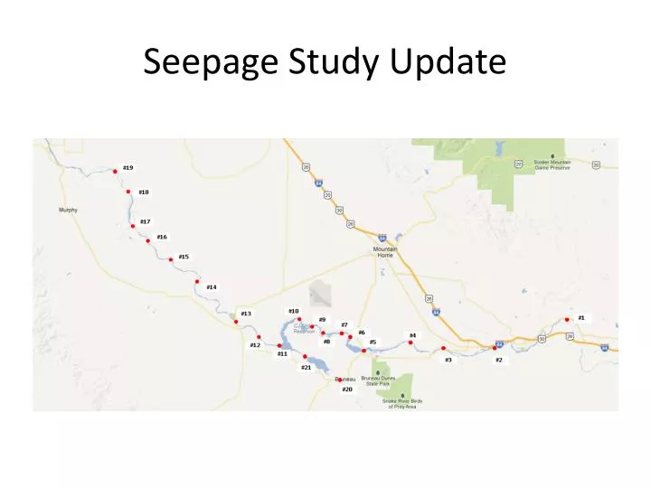 seepage study update