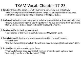 TKAM Vocab Chapter 17 -23