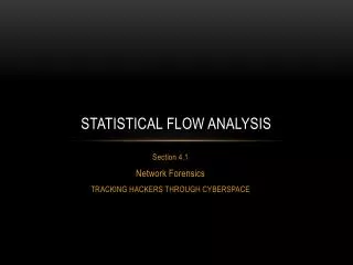 Statistical Flow analysis