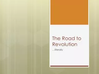 the road to revolution