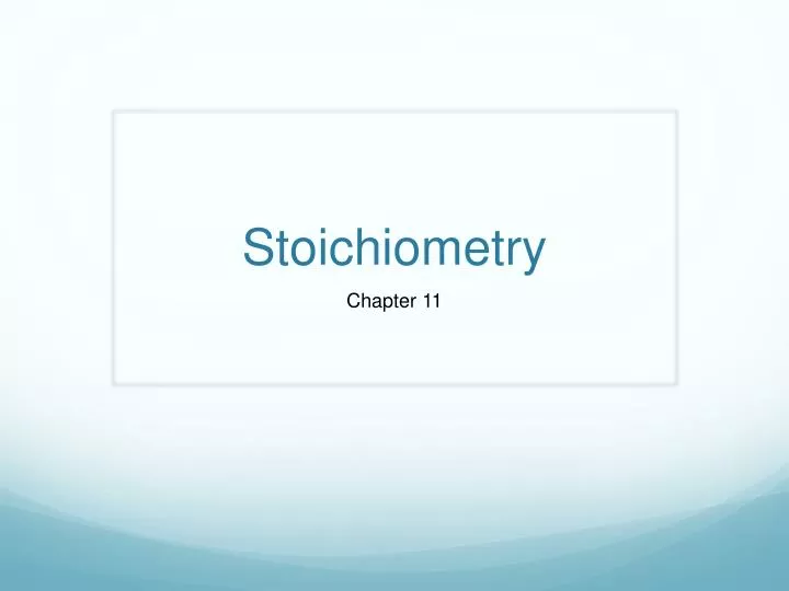 stoichiometry