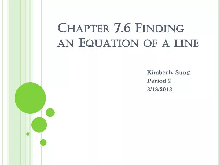 chapter 7 6 finding an equation of a line