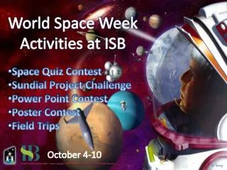 World Space Week Activities at ISB