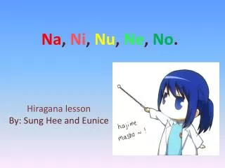 Hiragana lesson By: Sung Hee and Eunice