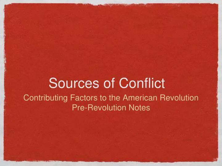 sources of conflict