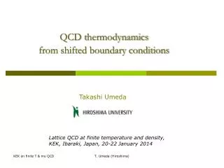 QCD t hermodynamics from shifted boundary conditions