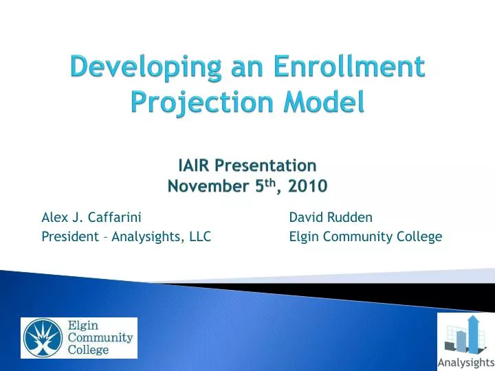 developing an enrollment projection model iair presentation november 5 th 2010
