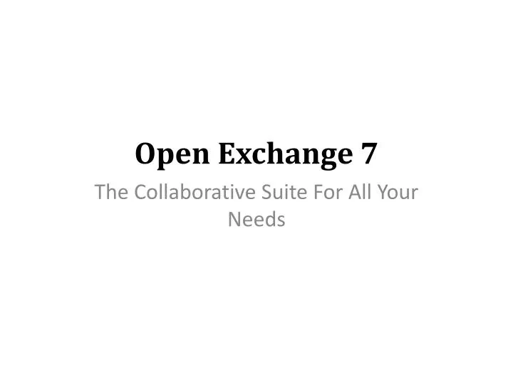 open exchange 7