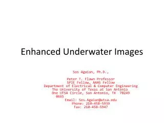 Enhanced Underwater Images