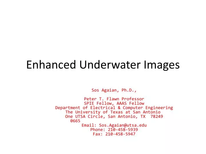 enhanced underwater images