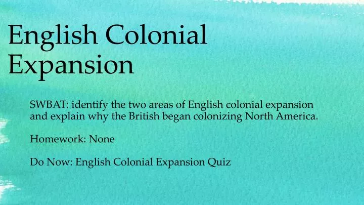 english colonial expansion